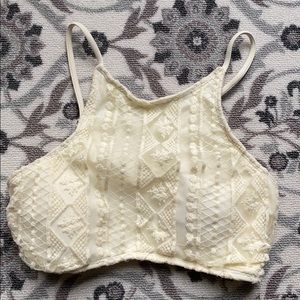 NWOT! Beautiful XS Laced White Swimsuit Top